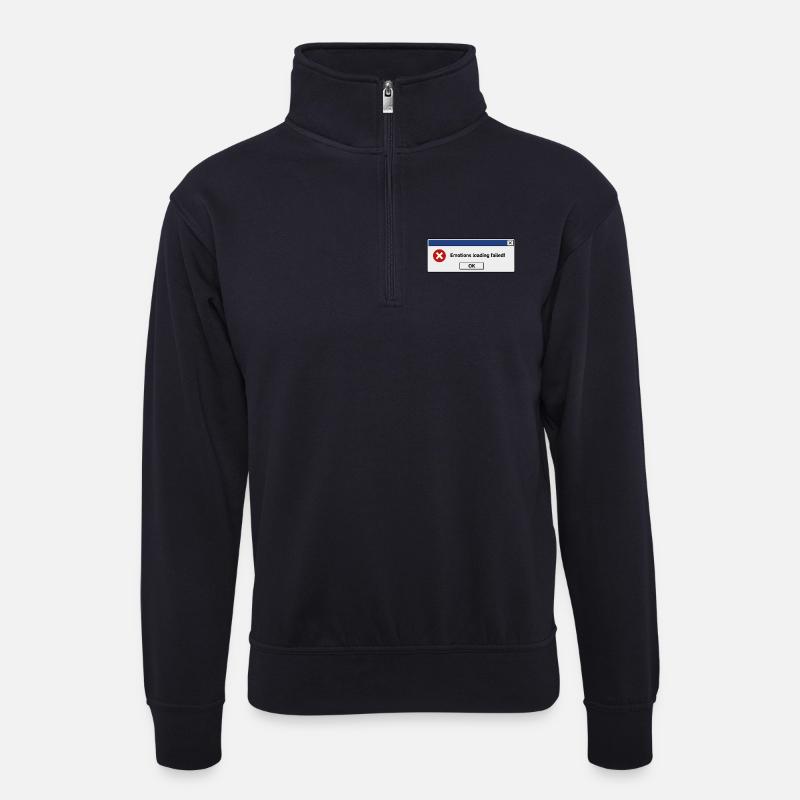 Emotionsladung fehlschlug - Unisex Pullover mit Zip-Kragen - Dunkelnavy