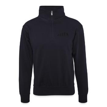 Evolution der Feldhockey - Unisex Pullover mit Zip-Kragen - Dunkelnavy - Vorne