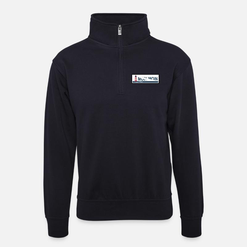 Niedersachsen Moin moin - Unisex Pullover mit Zip-Kragen - Dunkelnavy