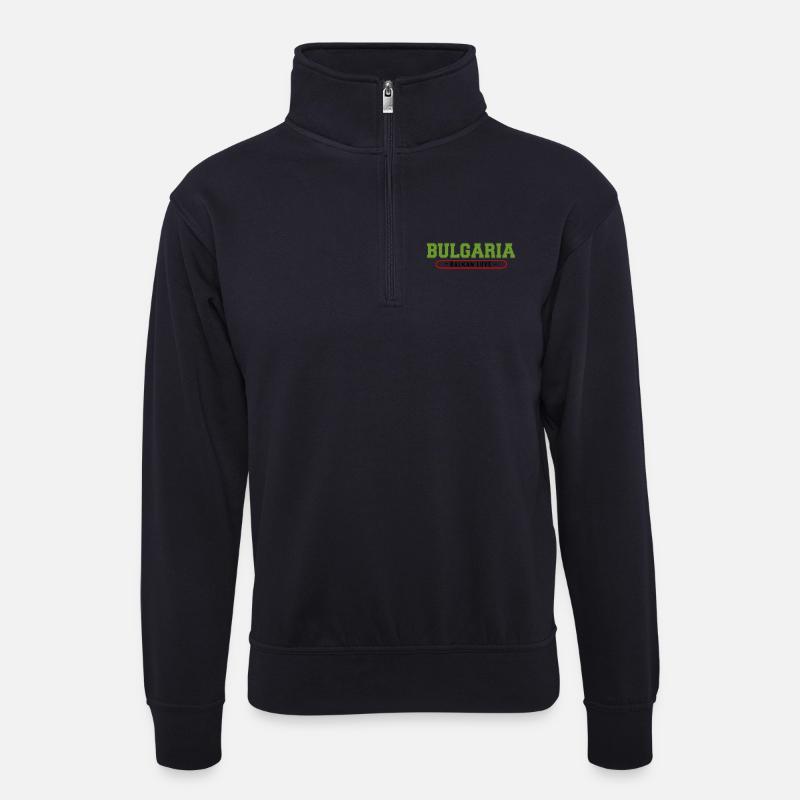 Bulgaria Balkan Liebe Emblem - Unisex Pullover mit Zip-Kragen - Dunkelnavy