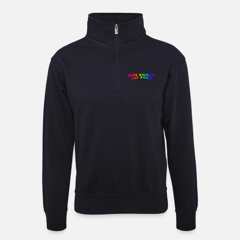 Make America Gay Again - Unisex Pullover mit Zip-Kragen - Dunkelnavy