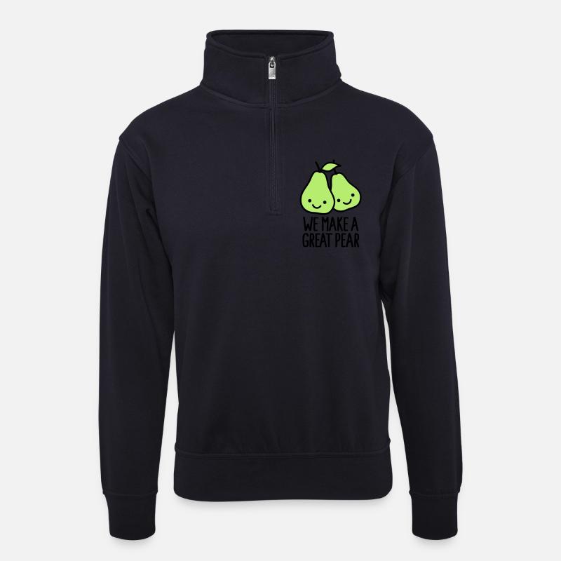 We make a great pear - Unisex Pullover mit Zip-Kragen - Dunkelnavy