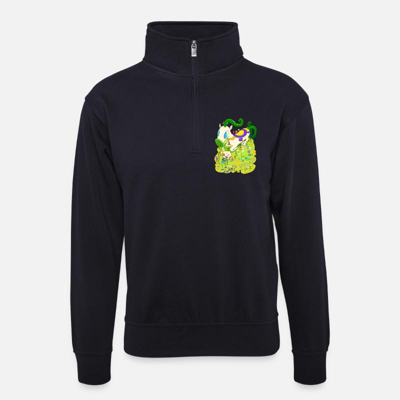 Verschnaufpause - Unisex Pullover mit Zip-Kragen - Dunkelnavy