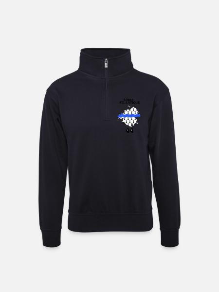 Loire Atlantique 44 - Unisex sweater with zip collar - dark navy