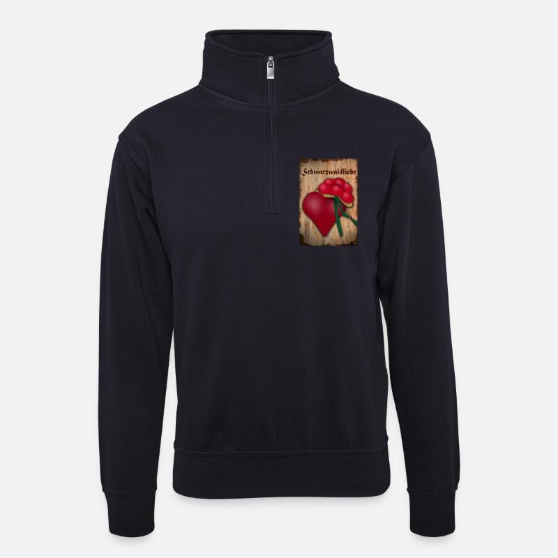Schwarzwaldliebe - Unisex Pullover mit Zip-Kragen - Dunkelnavy