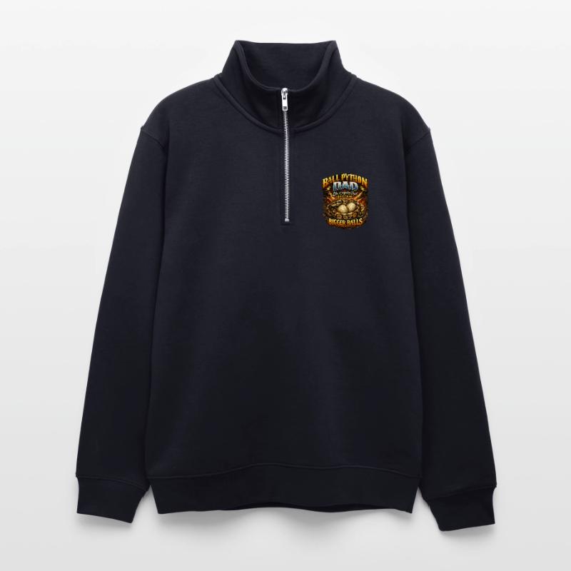 Ball Python Dad Bigger Eggs King Python Owner Unisex sweater with zip collar