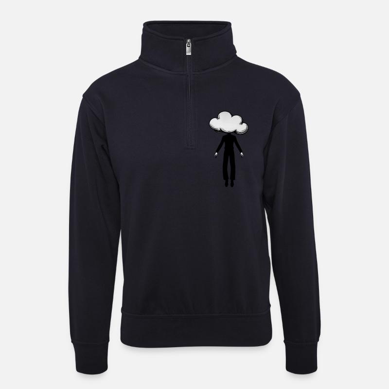 DAYDREAME – schwarz und weiß - Unisex Pullover mit Zip-Kragen - Dunkelnavy