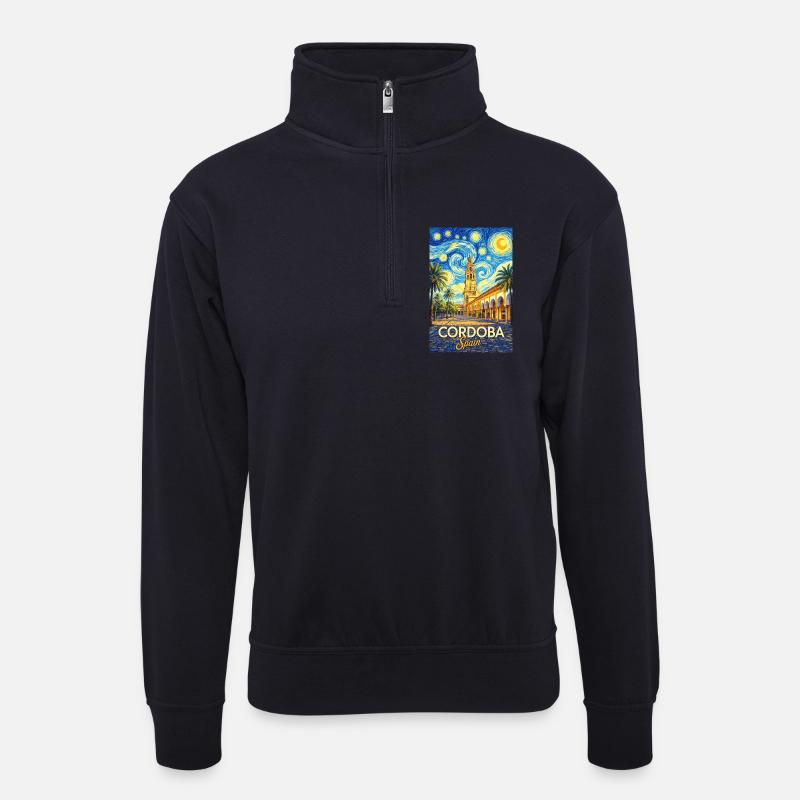Cordoba Spain - Unisex Pullover mit Zip-Kragen - Dunkelnavy