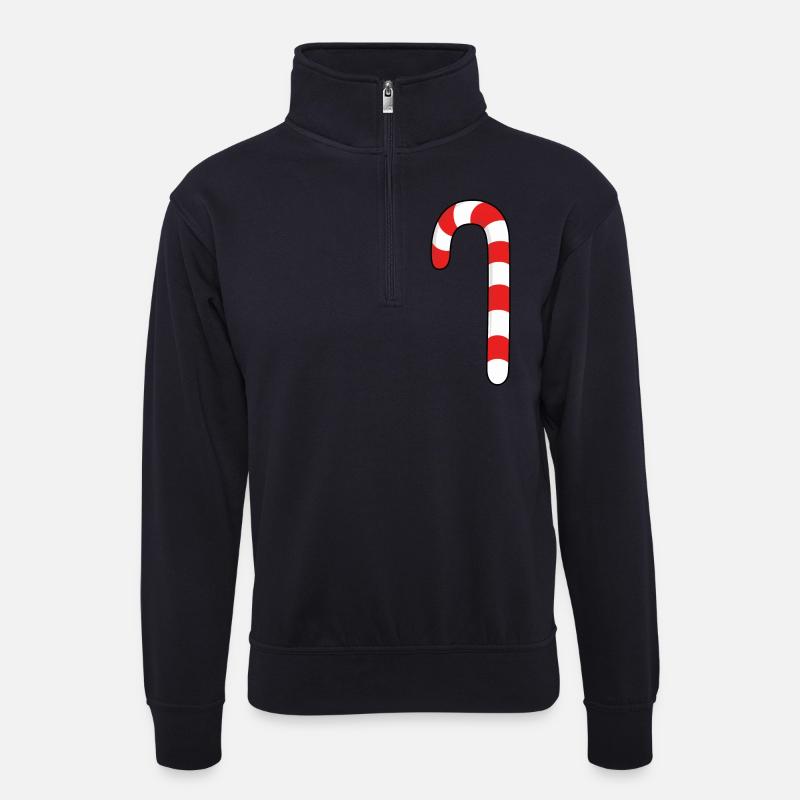 Zuckerstange - Unisex Pullover mit Zip-Kragen - Dunkelnavy