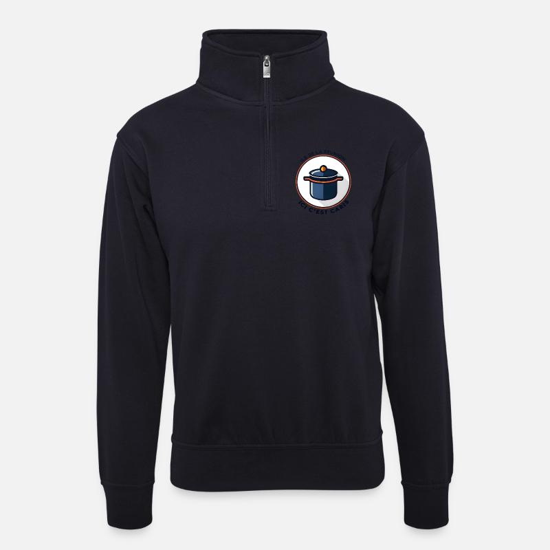 Reunion Island Pride Geschenkidee - Unisex Pullover mit Zip-Kragen - Dunkelnavy