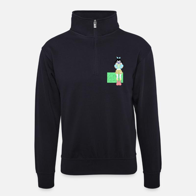 Katastrophe - Unisex Pullover mit Zip-Kragen - Dunkelnavy