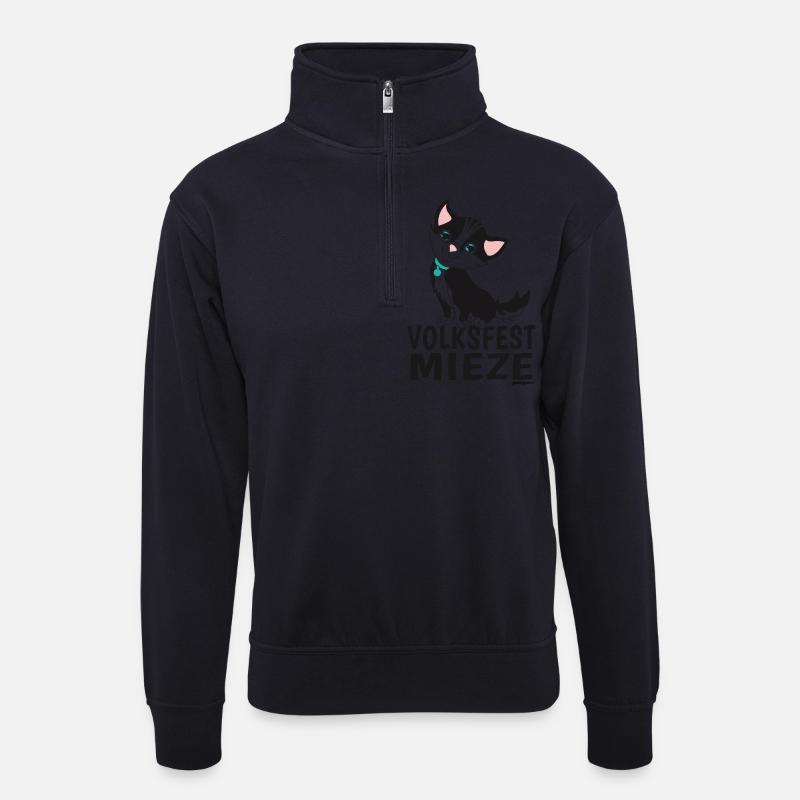 Volksfest Mieze - Unisex Pullover mit Zip-Kragen - Dunkelnavy