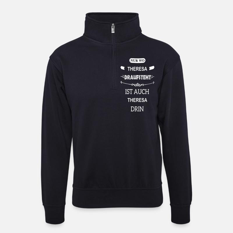 THERESA - Unisex Pullover mit Zip-Kragen - Dunkelnavy