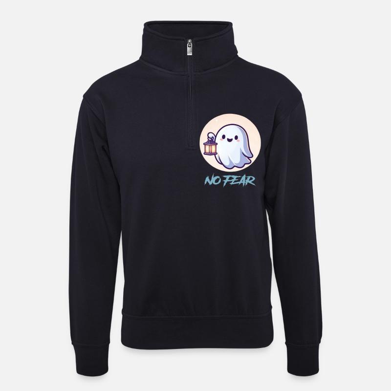 No Fear Geist Laterne - Unisex Pullover mit Zip-Kragen - Dunkelnavy