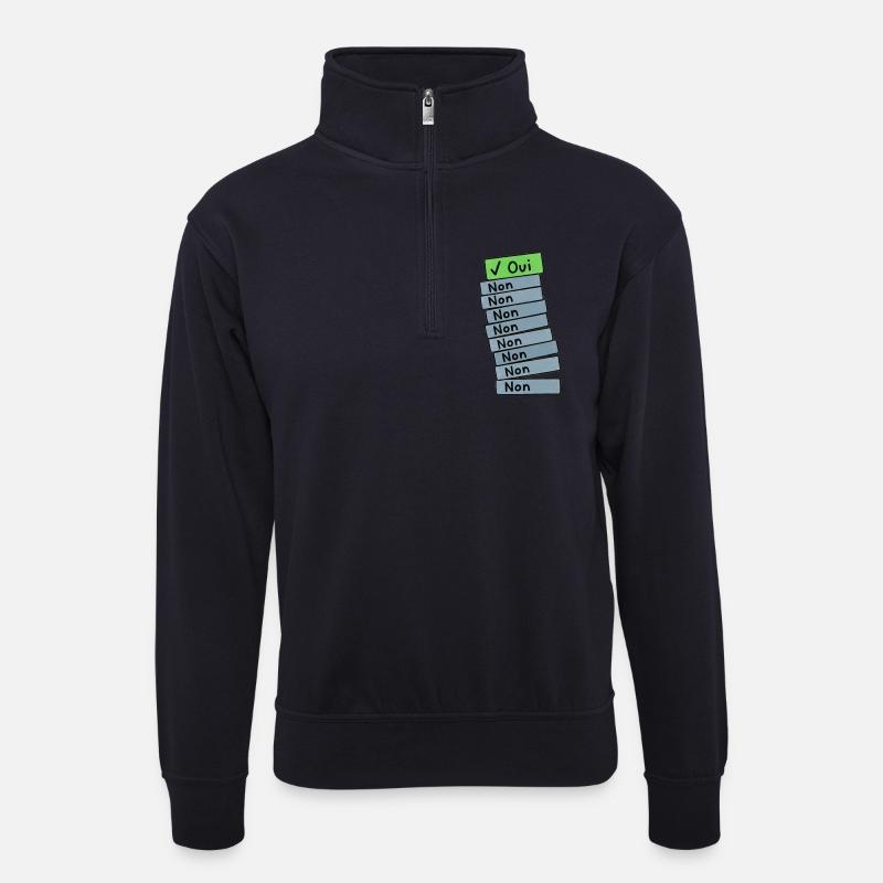 Stapel von Ordnern - Unisex Pullover mit Zip-Kragen - Dunkelnavy