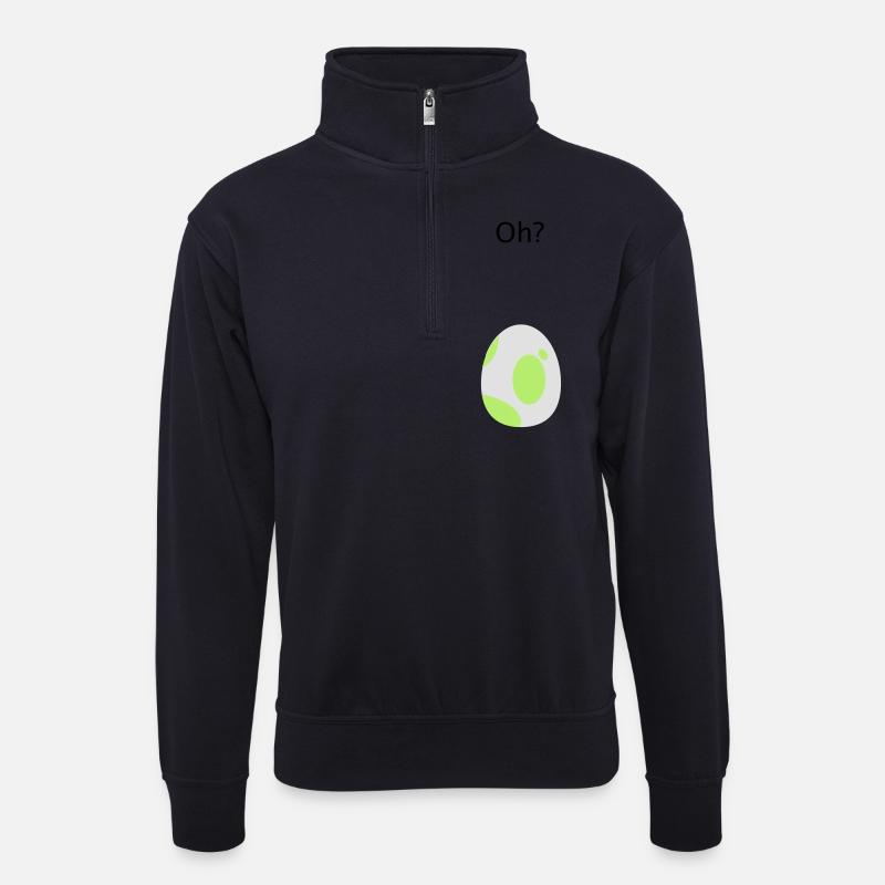 Ei Ausbrüten - Unisex Pullover mit Zip-Kragen - Dunkelnavy