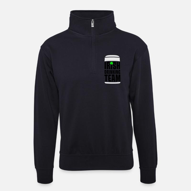 irish drinking team - Unisex Pullover mit Zip-Kragen - Dunkelnavy