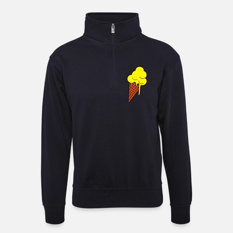 Schmelzendes Eis  Pop Art - Unisex Pullover mit Zip-Kragen - Dunkelnavy