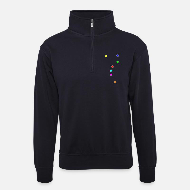 Farbige Sterne, Ursa Major - Unisex Pullover mit Zip-Kragen - Dunkelnavy