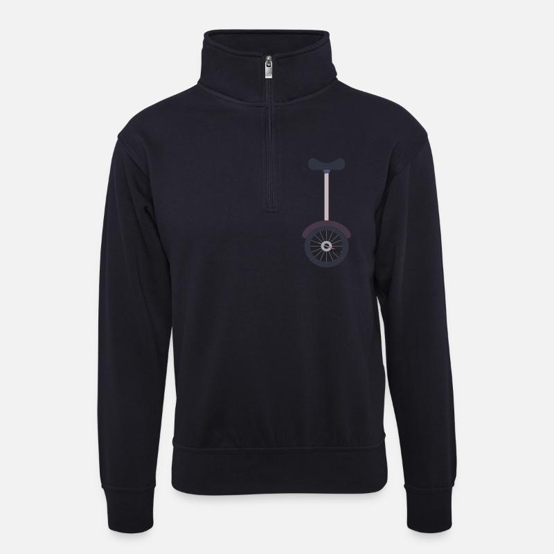Einrad Einradfahrer - Unisex Pullover mit Zip-Kragen - Dunkelnavy