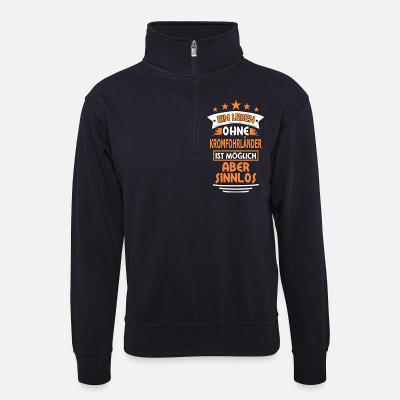 KROMFOHRLÄNDER - Unisex Pullover mit Zip-Kragen - Dunkelnavy