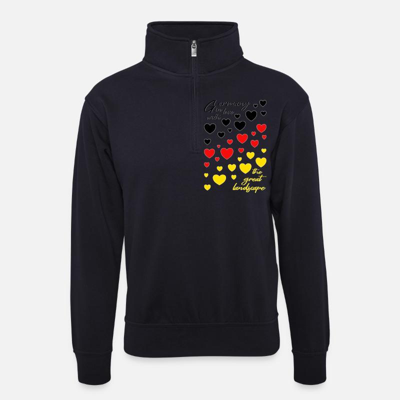 Deutschland Germany Landschaft - Unisex Pullover mit Zip-Kragen - Dunkelnavy