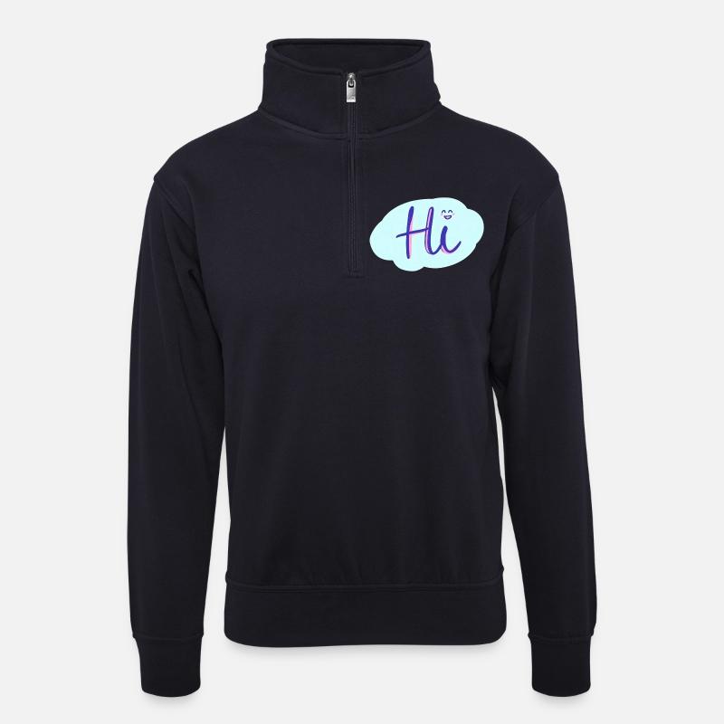 Hi - Unisex Pullover mit Zip-Kragen - Dunkelnavy