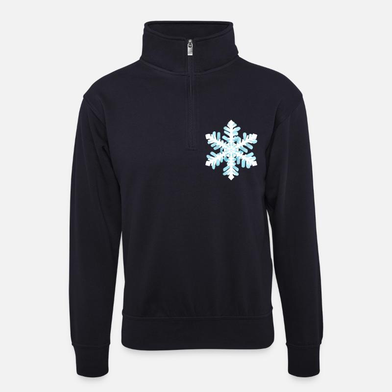 Schneestern - Unisex Pullover mit Zip-Kragen - Dunkelnavy