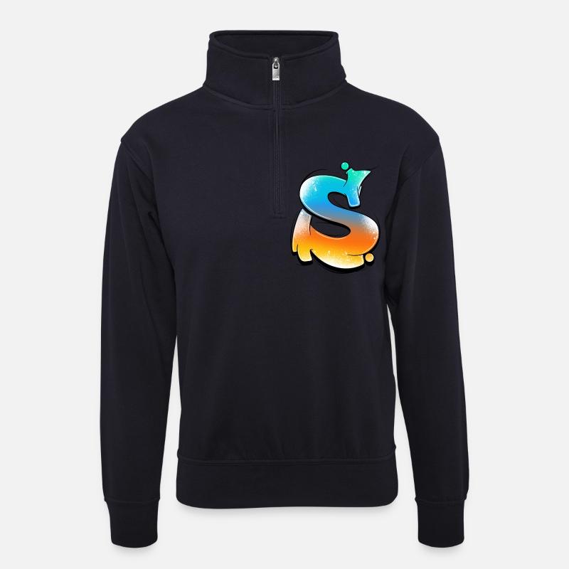S-Gradiente di Spruzzi al Neon - Maglia unisex con colletto con zip - navy scuro