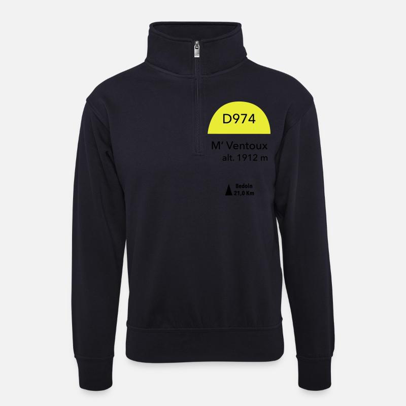 Mont Ventoux - Unisex Pullover mit Zip-Kragen - Dunkelnavy
