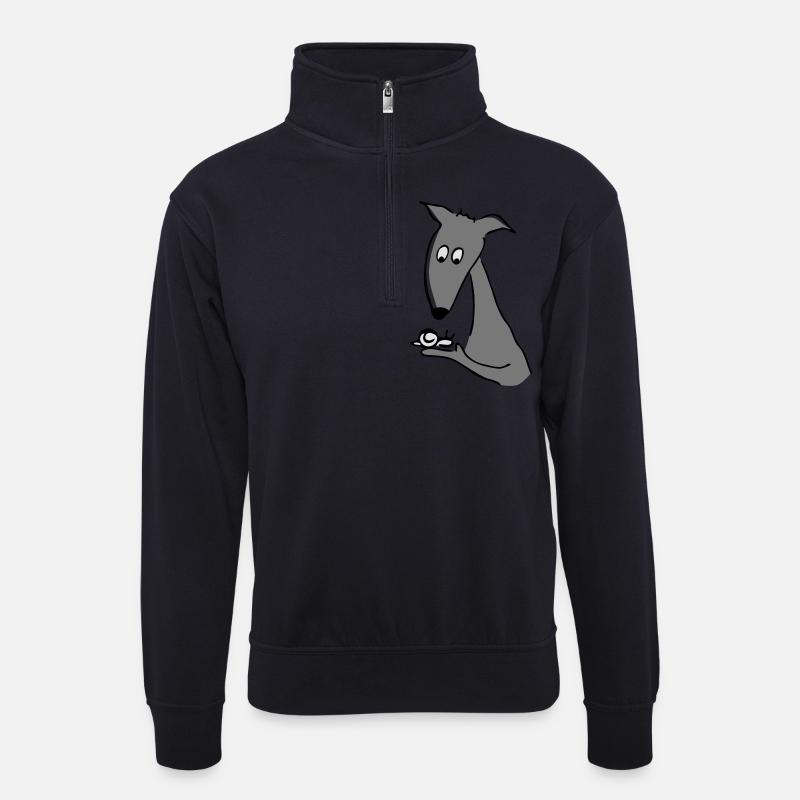 Wettrennen? - Unisex Pullover mit Zip-Kragen - Dunkelnavy