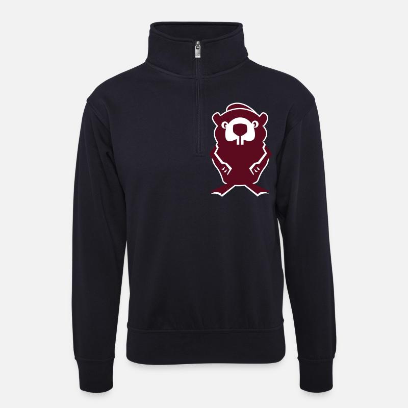 beaver - Unisex Pullover mit Zip-Kragen - Dunkelnavy