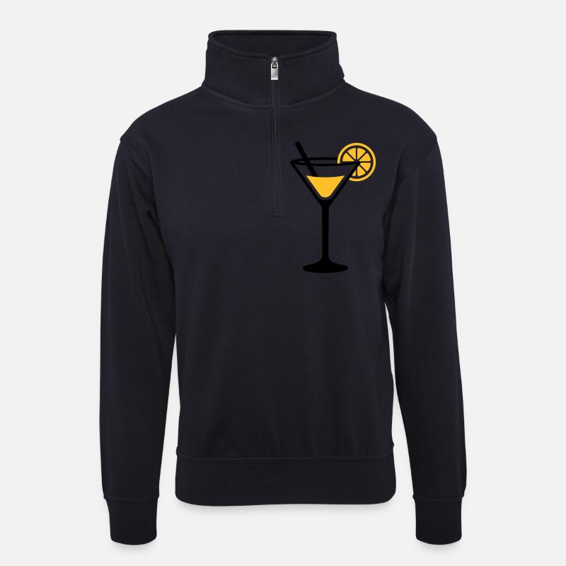 Cocktail - Unisex Pullover mit Zip-Kragen - Dunkelnavy