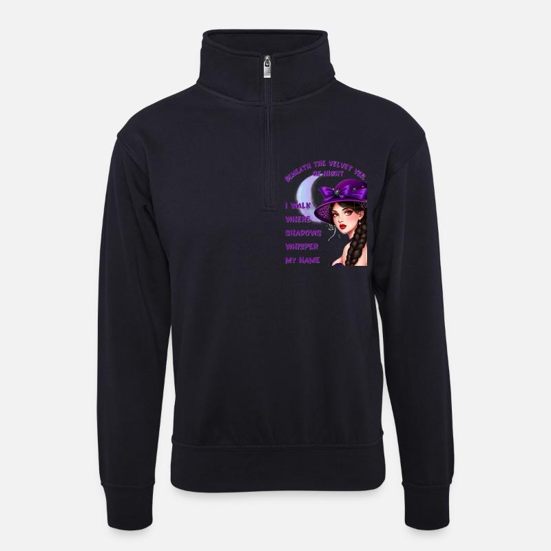 Bebeath das Samttal - Unisex Pullover mit Zip-Kragen - Dunkelnavy