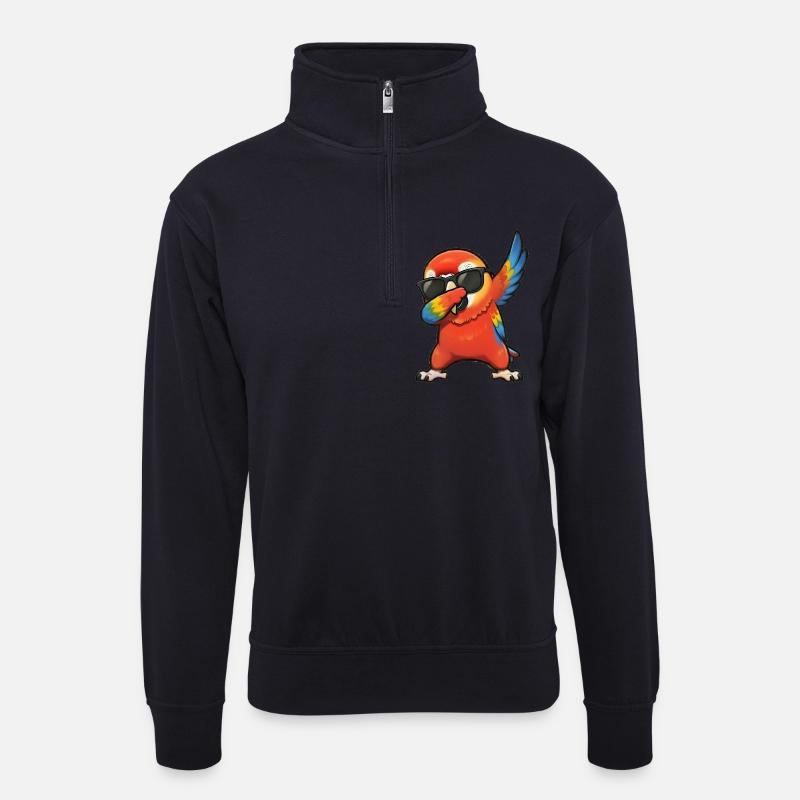 Dabbing Ara - Unisex Pullover mit Zip-Kragen - Dunkelnavy