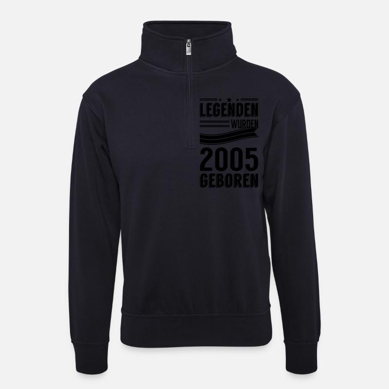 2005 - Unisex Pullover mit Zip-Kragen - Dunkelnavy