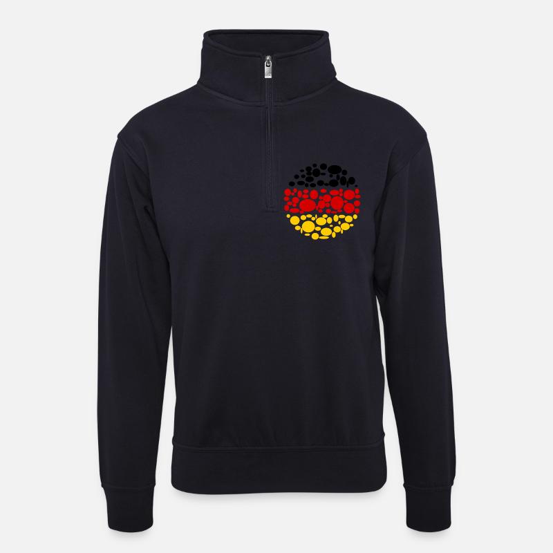 Deutschland - Unisex Pullover mit Zip-Kragen - Dunkelnavy