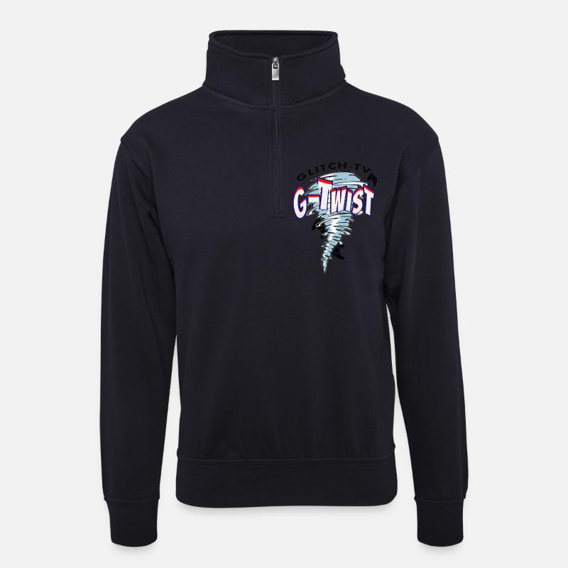 Gamer Tornado - Unisex Pullover mit Zip-Kragen - Dunkelnavy