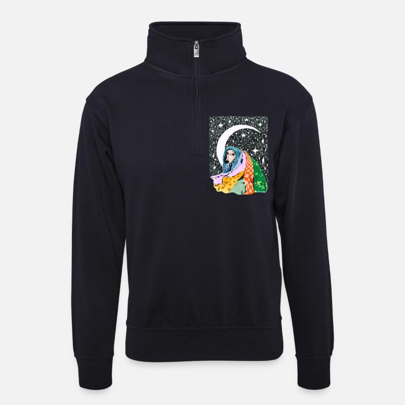 SOMNUS - Unisex Pullover mit Zip-Kragen - Dunkelnavy