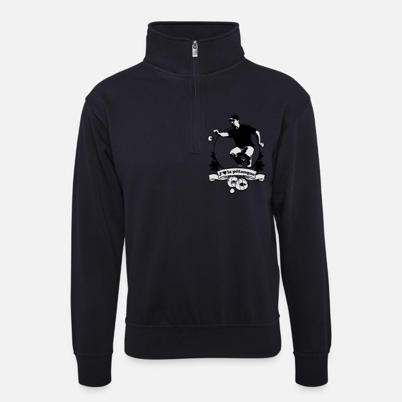 Blason Ich liebe flex Schalen - Unisex Pullover mit Zip-Kragen - Dunkelnavy