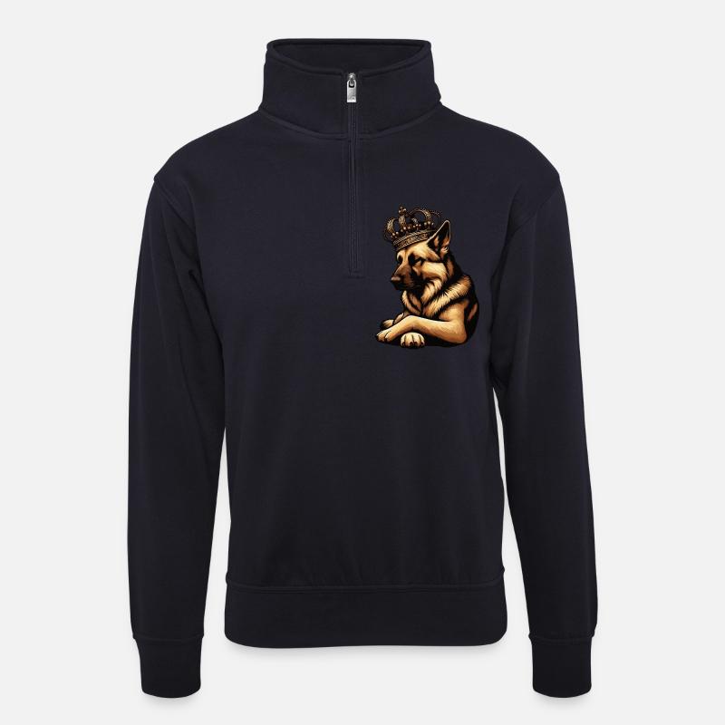 Deutscher Schäferhund Schäferhunde Schäferhunde - Unisex Pullover mit Zip-Kragen - Dunkelnavy