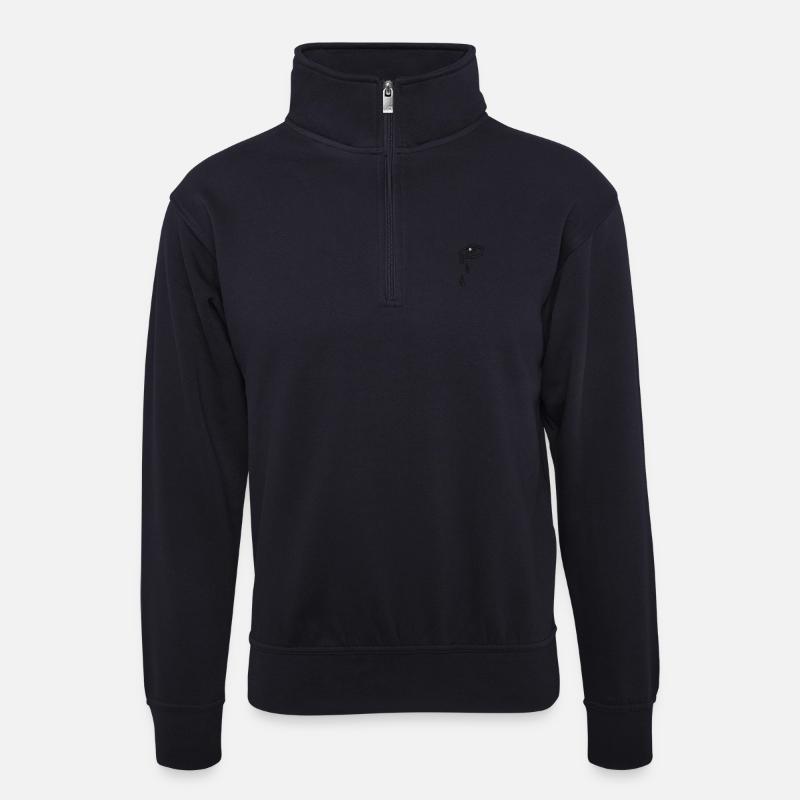 Weinendes Auge - Unisex Pullover mit Zip-Kragen - Dunkelnavy