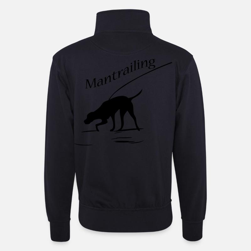 Mantrailing - Unisex Pullover mit Zip-Kragen - Dunkelnavy