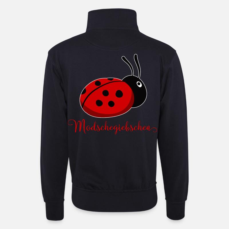 Modschegiebchen Marienkäfer Sächsisch Geschenkidee - Unisex Pullover mit Zip-Kragen - Dunkelnavy