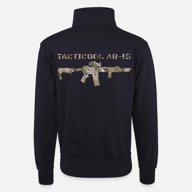 AR-15 - Unisex Pullover mit Zip-Kragen - Dunkelnavy