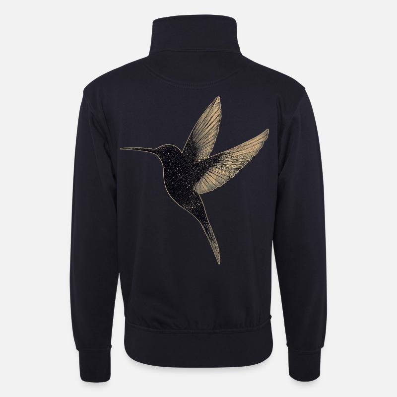 Kolibri - Unisex Pullover mit Zip-Kragen - Dunkelnavy