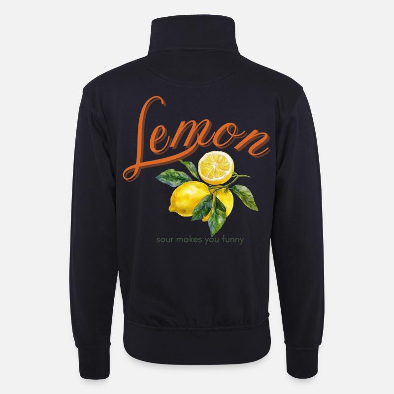 Lemon - Unisex Pullover mit Zip-Kragen - Dunkelnavy