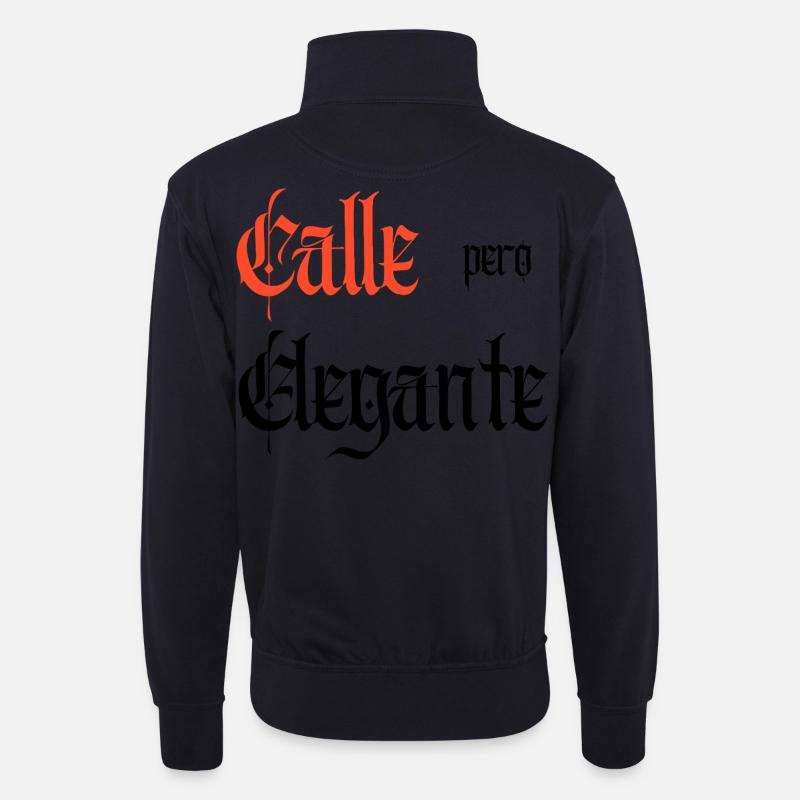 Calle Pero Elegante - Unisex Pullover mit Zip-Kragen - Dunkelnavy