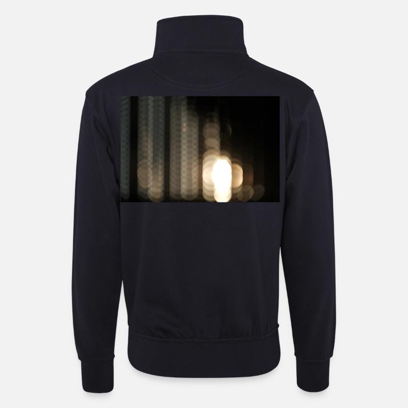 Helles, abstraktes Nachtbokeh - Unisex Pullover mit Zip-Kragen - Dunkelnavy