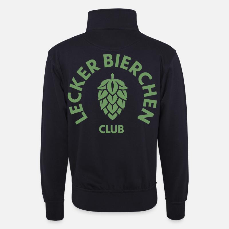Lecker Bier - Unisex Pullover mit Zip-Kragen - Dunkelnavy